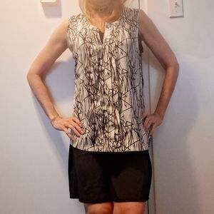 Black and white Clavin Klein Scribble sleeveless top